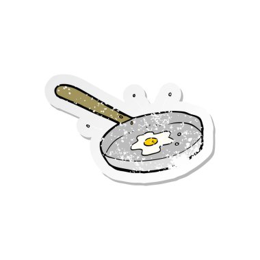 bir karikatür Retro sıkıntılı etiket yumurta kızarmış