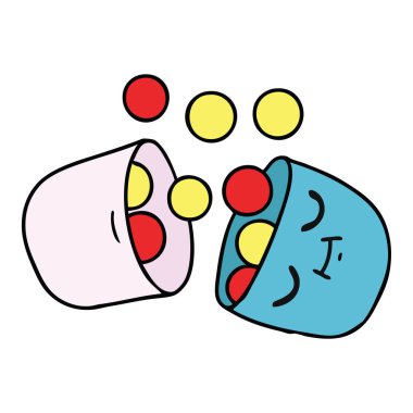 gülümseyen bir hap, çizgi film