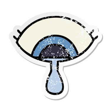 sevimli çizgi göz ağlıyor sıkıntılı etiket