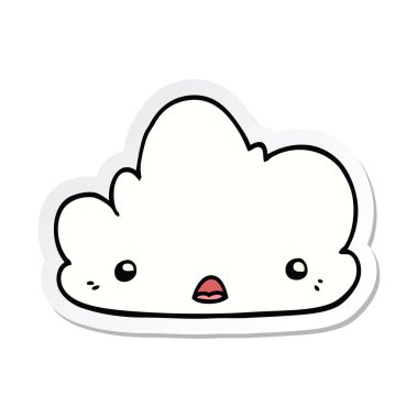 sevimli çizgi bulut etiket