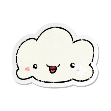 bir çizgi film bulut sıkıntılı etiket