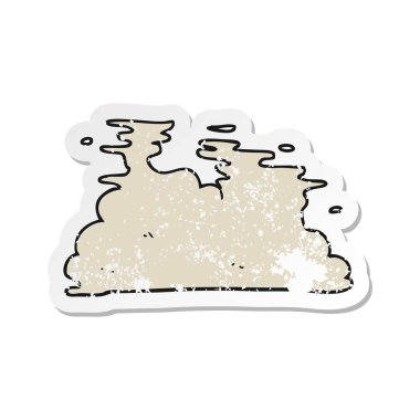 bir çizgi film Buhar Retro sıkıntılı etiket