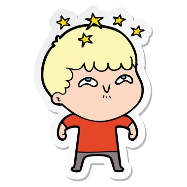 bir çizgi film hayran çocuğun etiket