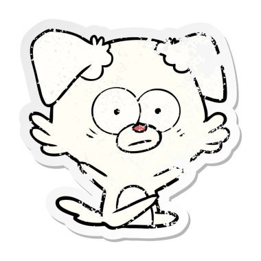 gergin köpek karikatür sıkıntılı etiket