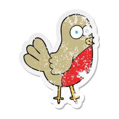 bir çizgi film Robin Retro sıkıntılı etiket