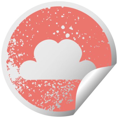 sıkıntılı dairesel peeling etiket sembolü beyaz bir bulut