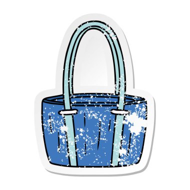 elle çizilmiş etiket karikatür doodle büyük bir kırmızı torbanın sıkıntılı