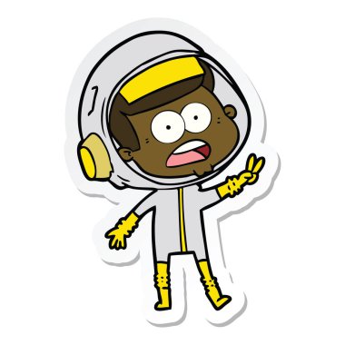 etiket bir karikatür astronot şaşırttı