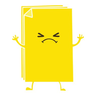 kağıt yığınını çapraz el çekilmiş ilginç çizgi film