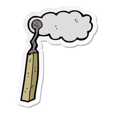 bir çizgi film yanık maçın etiket