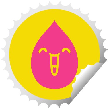 dairesel peeling etiket ilginç çizgi film duygusal yağmur damlası