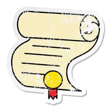 sevimli çizgi önemli belgenin sıkıntılı etiket