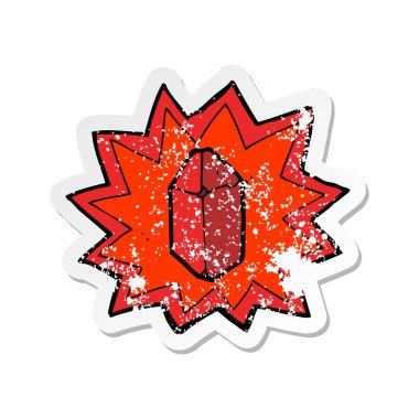 Retro etiket bir karikatür yakut sıkıntılı