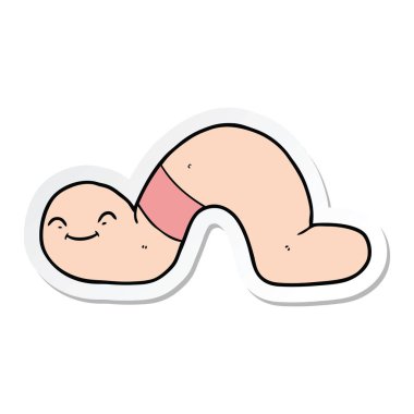 bir çizgi film solucanın etiket