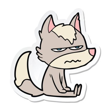 etiket bir karikatür rahatsız kurt