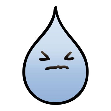 Degrade gölgeli ilginç çizgi film duygusal yağmur damlası