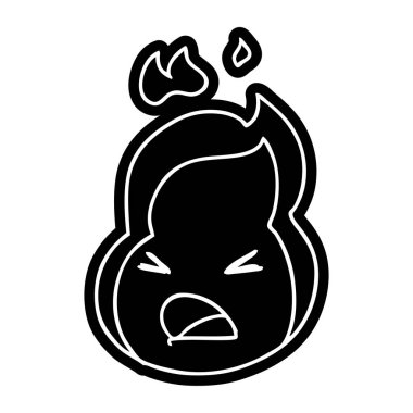 çizgi film simgesi kawaii şirin ateş etmek