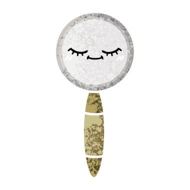 Retro illüstrasyon tarzı çizgi film Büyüteç