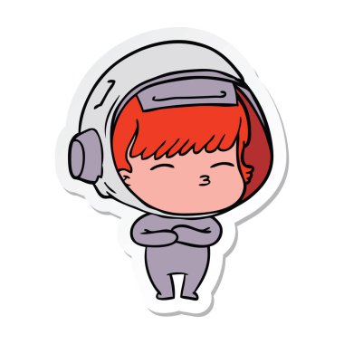 bir çizgi film meraklı astronotun etiket