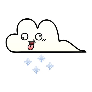 bir kar bulut degrade gölgeli çizgi film