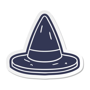 çizgi film etiketi bir cadı şapka