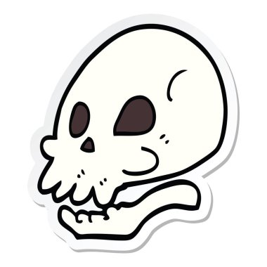 etiket bir karikatür kafatası