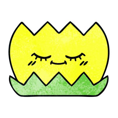 Retro grunge doku karikatür su lilly