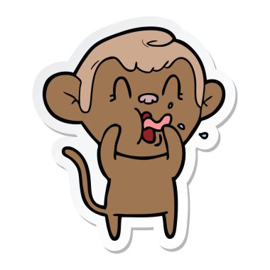 etiket bir deli karikatür maymun