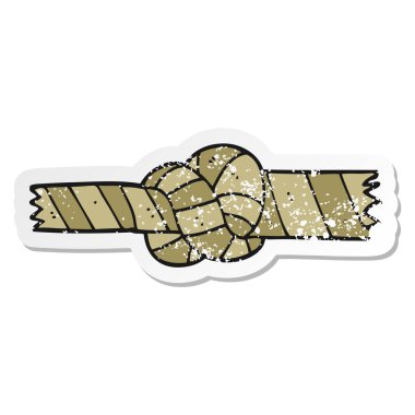 bir karikatür düğümlü ip sıkıntılı etiket