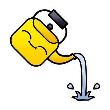 Degrade gölgeli karikatür dökerek su ısıtıcısı