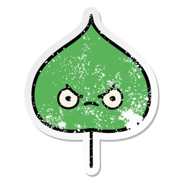 sevimli çizgi ekspresiyon yaprak sıkıntılı etiket