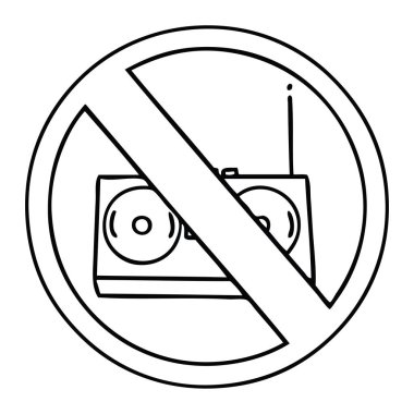 Çizim karikatür bir yok radyo işareti izin