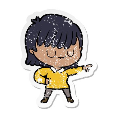 bir çizgi film kadının sıkıntılı etiket