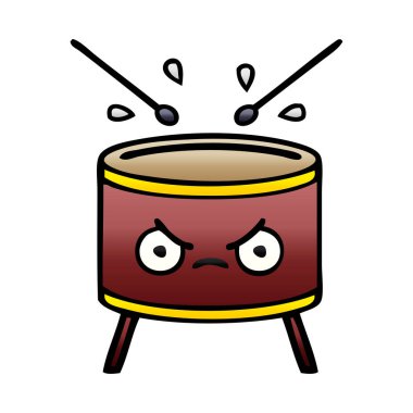 Degrade gölgeli karikatür bir davul