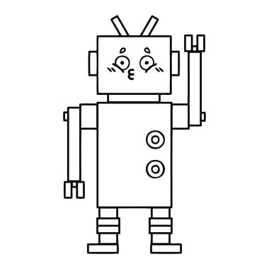 bir robot çizim karikatür