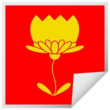 etiket karikatür bir çiçek peeling Meydanı