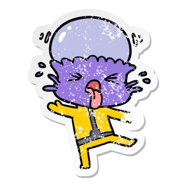 bir garip karikatür yabancı sıkıntılı etiket