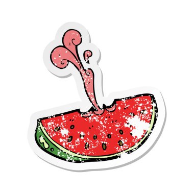 Retro sıkıntılı etiket karpuz oyuncak bir karikatür