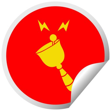 dairesel peeling etiket karikatür el zil