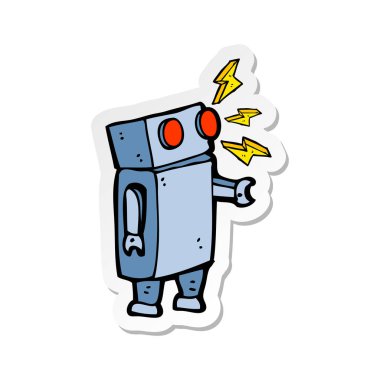 bir çizgi film robot Sticker