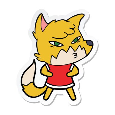 etiket akıllı karikatür tilki