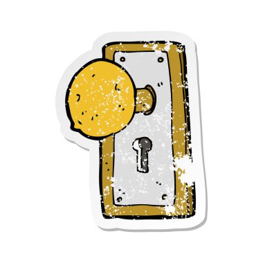 çizgi film eski kapı kolu Retro sıkıntılı etiket