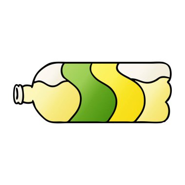 Degrade çizgi film doodle bir soda şişe