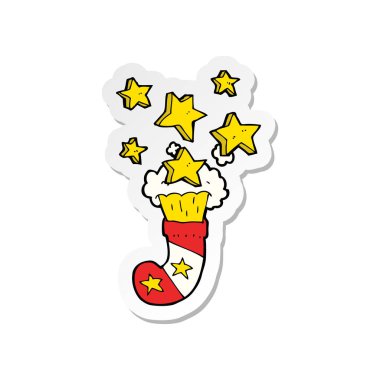 çizgi film sihirli Noel çorap etiketi