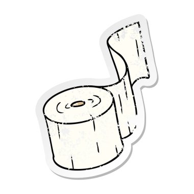 etiket karikatür doodle bir tuvalet kağıdı, sıkıntılı