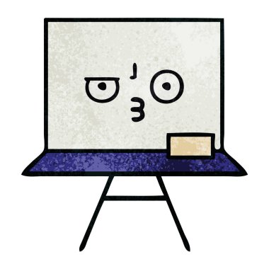 Retro grunge doku karikatür bir beyaz tahta