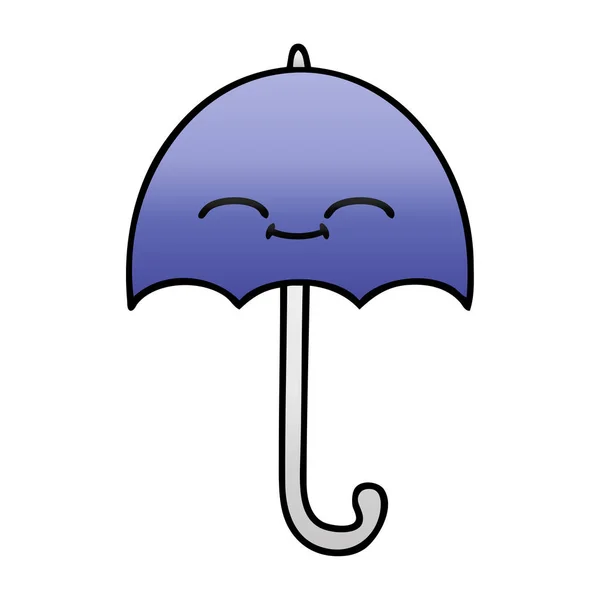 Dibujo Animado Degradado Sombreado Paraguas — Archivo Imágenes Vectoriales