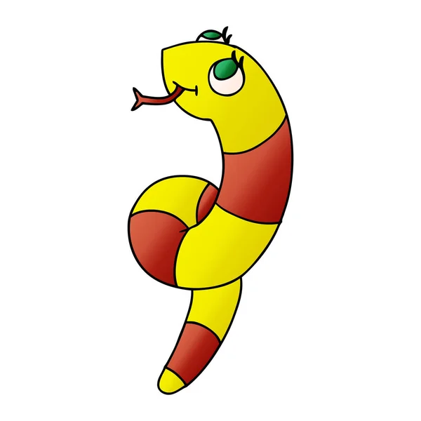 Gradiente Desenho Animado Ilustração Kawaii Uma Cobra Bonito — Vetor de Stock