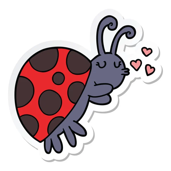 Sticker Cartoon Ladybug — Stock Vector