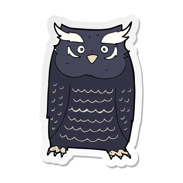 Sticker Cartoon Owl — Stock Vector